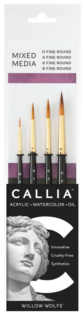 Willow Wolfe Callia Artist Mixed Media Fine Round Brush Set-Fine Rounds